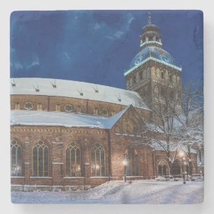 Dome kathedraal op het Dome-plein in Riga, Letland Stenen Onderzetter