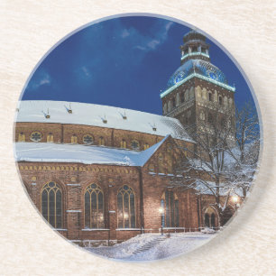 Dome kathedraal op het Dome-plein in Riga, Letland Zandsteen Onderzetter