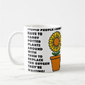 Dome mensen planten grappige koffiemok (Links)