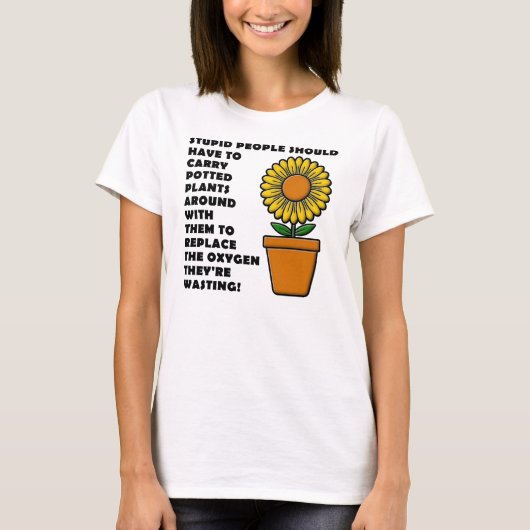 Dome mensen planten grappige T-shirts (Voorkant)