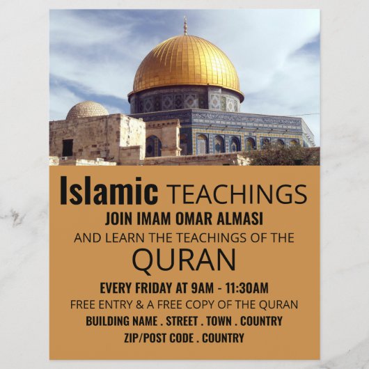 Dome of the Rock, Islamic Teaching Adverteren Flyer (Voorkant)
