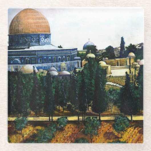 Dome of the Rock, Jerusalem Glazen Onderzetter (Voorkant)