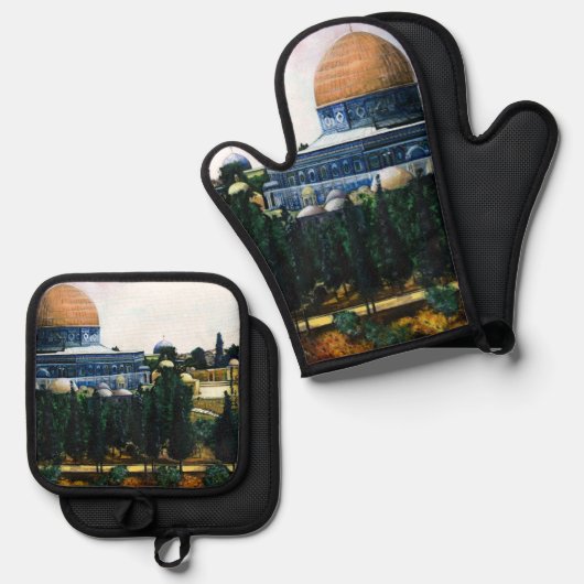 Dome of the Rock, Jerusalem Ovenwant & Pannenlap Set (Voorkant / Achterkant)