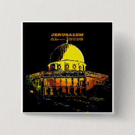 Dome of the Rock, Jerusalem Vierkante Button 5,1 Cm