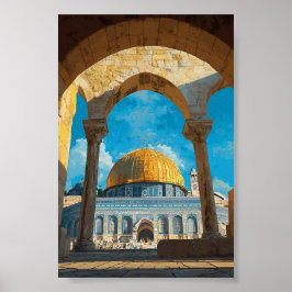 Dome of the Rock - Majestic Islamitische Architect Poster