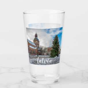 Dome-plein met kerstboom in Riga Glas