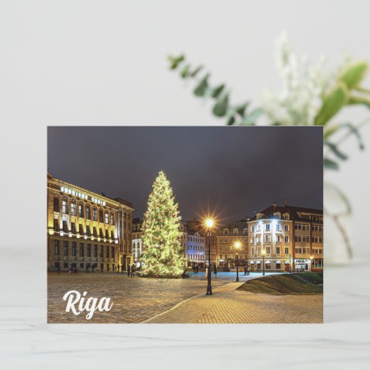 Dome Square met kerstboom in Riga (Staand voorkant)