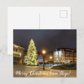 Dome Square met kerstboom in Riga Briefkaart (Voorkant / Achterkant)