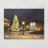 Dome Square met kerstboom in Riga Briefkaart (Voorkant)