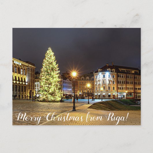 Dome Square met kerstboom in Riga Briefkaart (Voorkant)