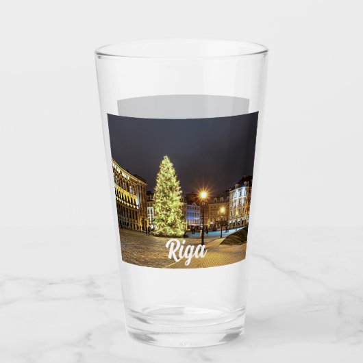 Dome Square met kerstboom in Riga Glas (Voorkant)