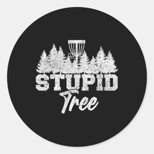 Dome Tree Disc Golf Spelers Vliegende Disc Golfers Ronde Sticker (Voorkant)