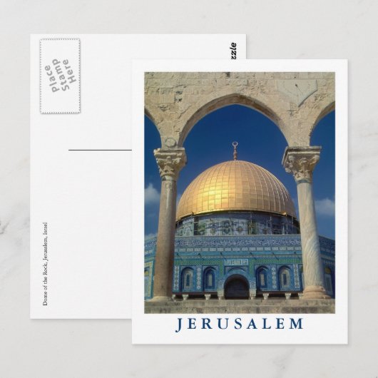"Dome van de rots, Jeruzalem"-briefkaart Briefkaart (Voorkant / Achterkant)