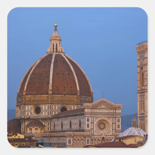 Dome van Santa Maria del Fiore Cathedraal in warm Vierkante Sticker (Voorkant)