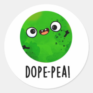 Domein-erwt Grappige Domme Erwt Woordgrap Ronde Sticker