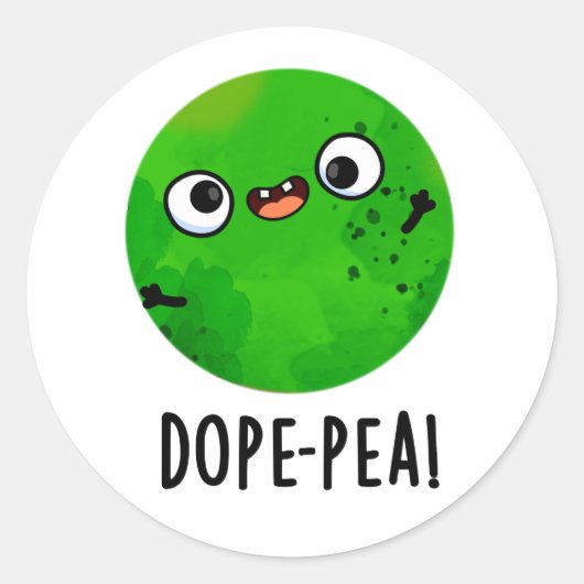 Domein-erwt Grappige Domme Erwt Woordgrap Ronde Sticker (Voorkant)
