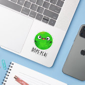 Domein-erwt Grappige Domme Erwt Woordgrap Sticker (Laptop met iPhone)