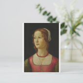 Domenico Ghirlandaio - Portret van een jonge vrouw Briefkaart (Staand voorkant)