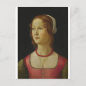 Domenico Ghirlandaio - Portret van een jonge vrouw Briefkaart (Voorkant)