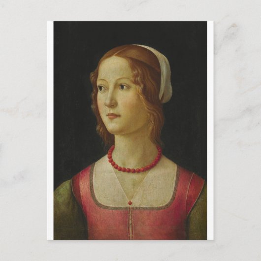 Domenico Ghirlandaio - Portret van een jonge vrouw Briefkaart (Voorkant)