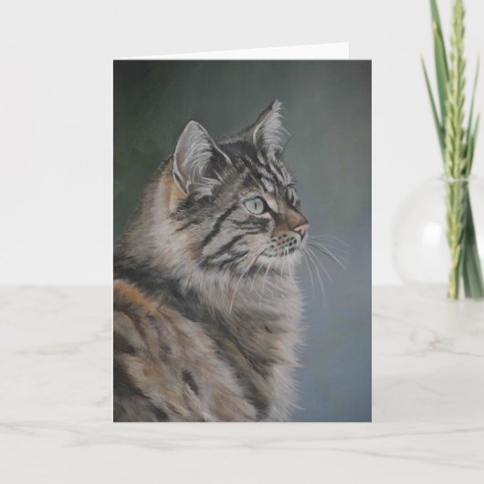 Domestic Cat Art Greeting Card Kaart (Voorkant)