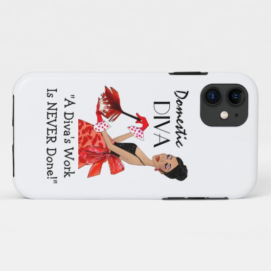 "Domestic Diva" (Afrikaans-Amerikaanse diva) Case-Mate iPhone Case (Achterkant (horizontaal))