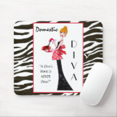 "Domestic Diva" - Het werk van een Diva is nooit g Muismat (Met muis)