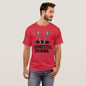 Domestic Drama | Funny Couple Toothbrush Design  T-shirt (Voorkant volledig)