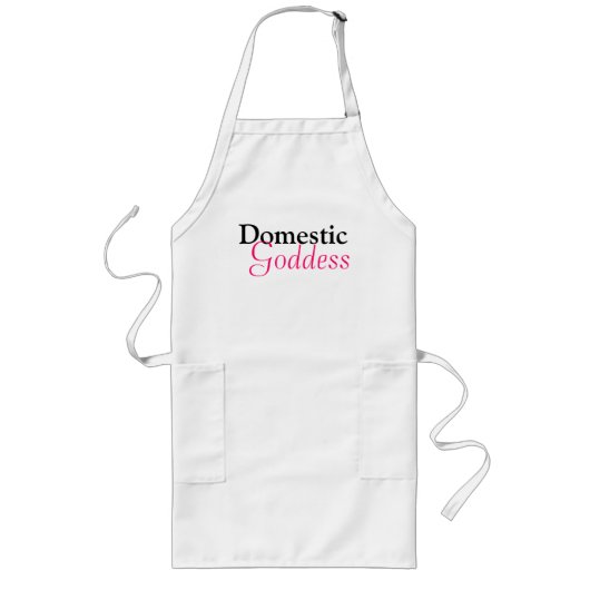 'Domestic Goddess' Apron Lang Schort (Voorkant)