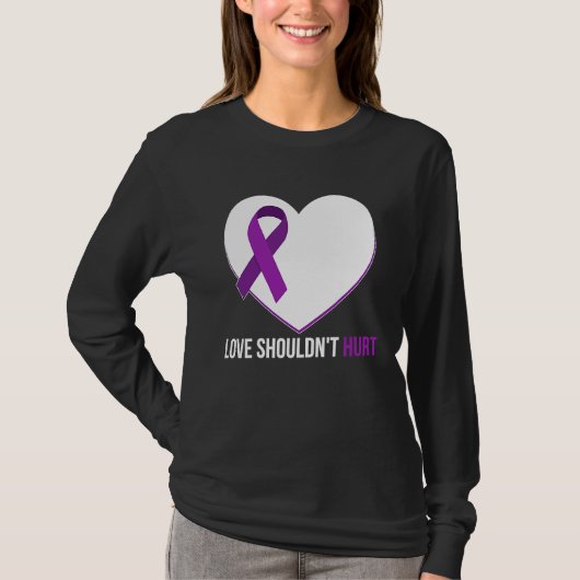 Domestic Violence Awareness Survivor  Heart T-shirt (Voorkant)