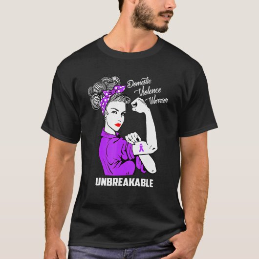 Domestic Violence Warrior Unbreakable Awareness T-shirt (Voorkant)
