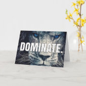 Dominaat - Lion Motivatie Kaart (Gele Bloem)