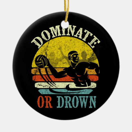 Dominaat van Retro Water Polo of verdronken Keramisch Ornament (Voorkant)