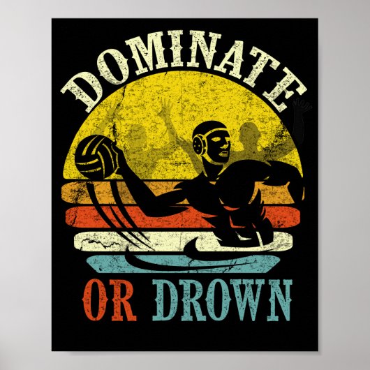 Dominaat van Retro Water Polo of verdronken Poster (Voorkant)