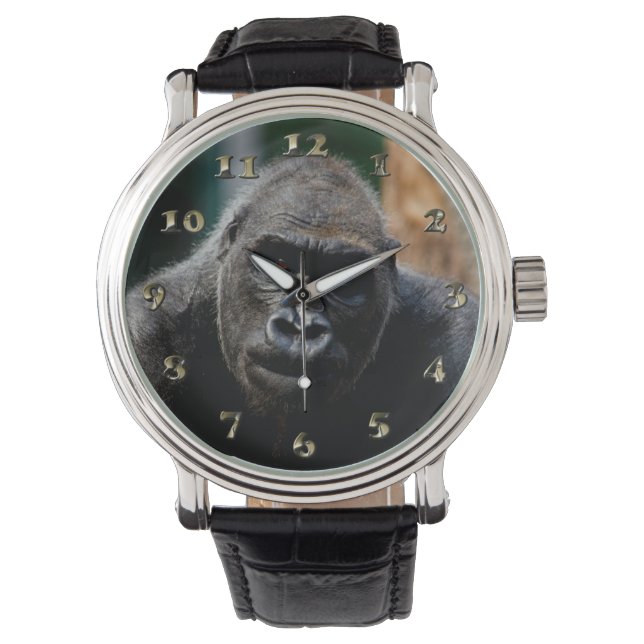 Dominant Primaat Gorilla Ape Horloge (Voorkant)