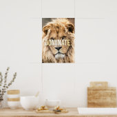 Dominate - Lion, Succes, Ondernemer, Gym Poster (Keuken)