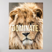 Dominate - Lion, Succes, Ondernemer, Gym Poster (Voorkant)
