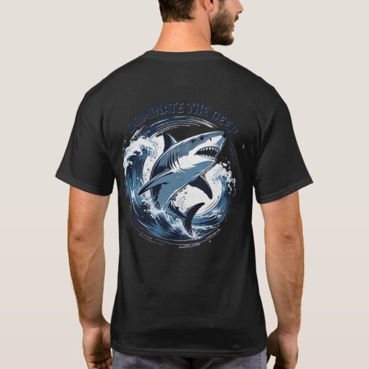 Dominate the Deep Shark Shirt – Blijf Scherpe Ocea (Achterkant)