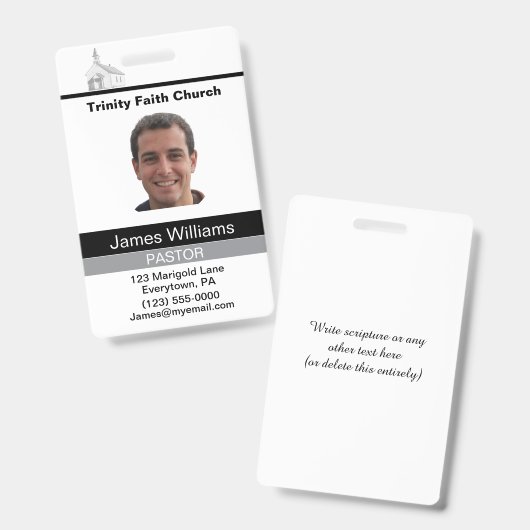 Dominee Aangepaste ID Badge (Voor- en achterkant)