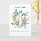 Dominee Beterschap Religieus Kruis met Wilde Bloem Kaart (Gele Bloem)
