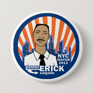 dominee Erick Salgado NYC Mayor 2013 Ronde Button 7,6 Cm