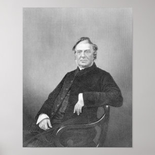 dominee Hugh Stowell, gegraveerd door D. J. Pond Poster