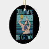 Domineren of omlaag Retro Water Polo Speler S Keramisch Ornament (Rechts)