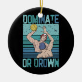 Domineren of omlaag Retro Water Polo Speler S Keramisch Ornament (Voorkant)