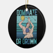 Domineren of omlaag Retro Water Polo Speler S Keramisch Ornament (Links)