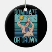 Domineren of omlaag Retro Water Polo Speler S Keramisch Ornament (Achterkant)