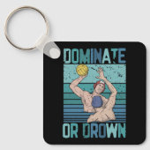 Domineren of omlaag Retro Water Polo Speler  S Sleutelhanger (Voorkant)