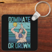 Domineren of omlaag Retro Water Polo Speler  S Sleutelhanger (Achterkant)