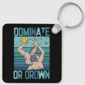 Domineren of omlaag Retro Water Polo Speler  S Sleutelhanger (Achterkant)