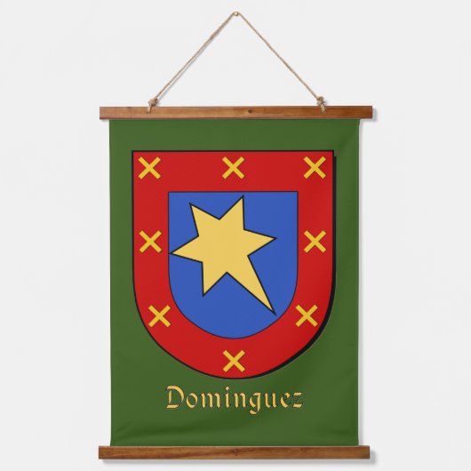 Dominguez Ancestral Heraldic Shield Hangend Wandkleed (Voorkant)